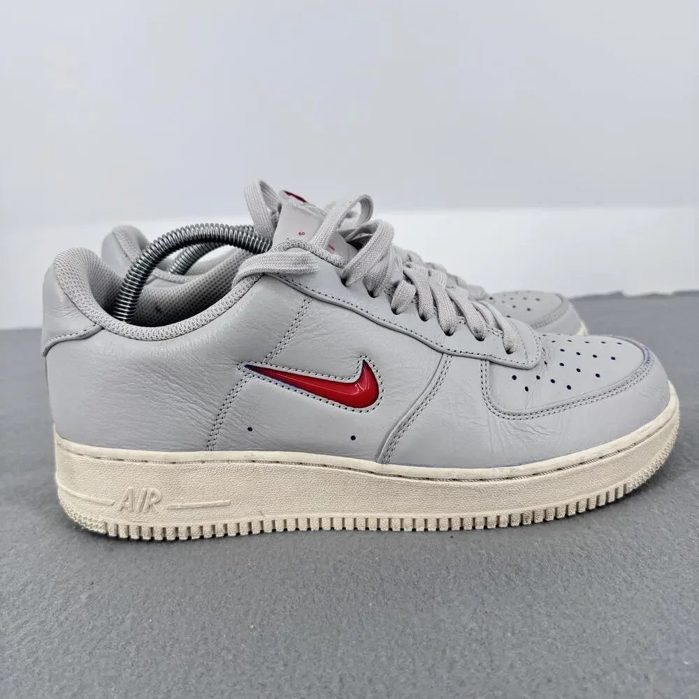 Nike Air Force 1 Jewel Home Away Grey CK4392-002 Mens 9.5‎ Red Swoosh